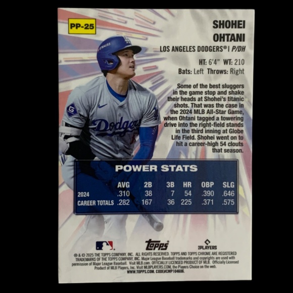 Shohei Ohtani Topps Chrome Refractor Baseball Card ~ Los Angeles Dodgers - Picture 4 of 4